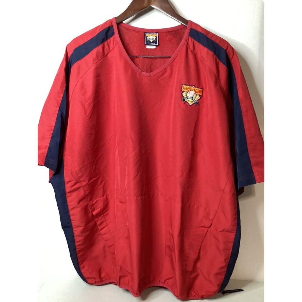 Vintage Cooperstown Dreams Park Men's Pullover Wind Breaker LG MLB Red V Neck‎